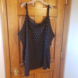 NWT Catherines 5x black polka dot camisole.